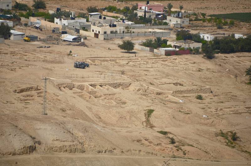 The Hasmonean Winter Palaces north of Jericho seen from above