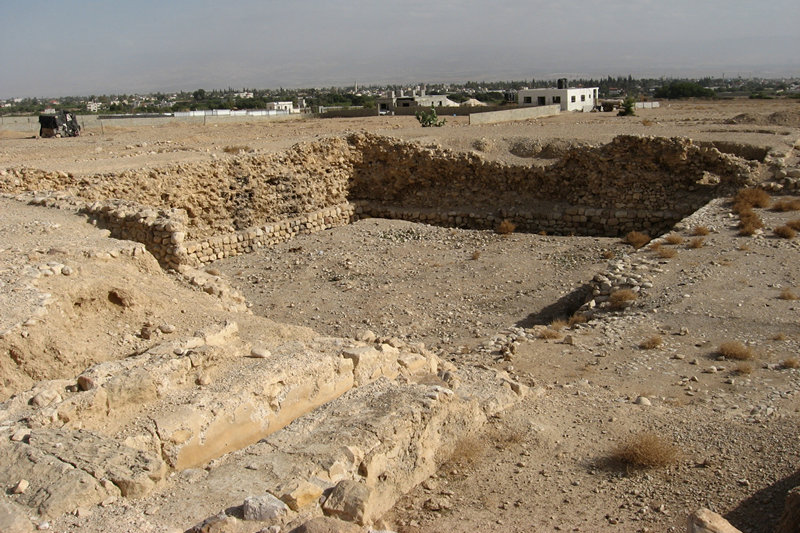 The swimming pool at the Hasmonean Palaces outside of Jericho