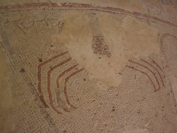 Representation of animals in the mosaic of the Naaran Synagogue in Jericho